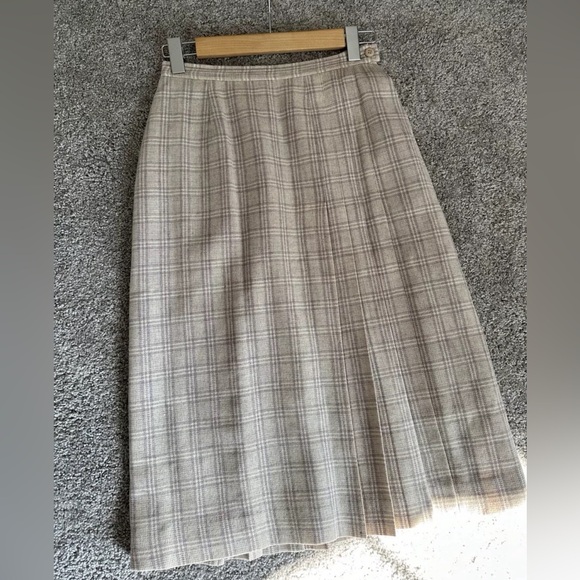 VTG Miss Pendleton Sz 9/10 Pleated Skirt 100% Wool Plaid Academia Preppy holiday - Picture 1 of 7